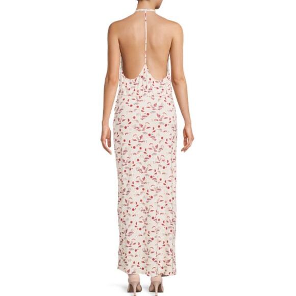 New ~ FREE PEOPLE ~ Daria Open Back Front Slit Maxi Dress Size XS Floral - Picture 2 of 10